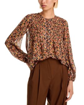 Aqua Aqua Ditsy Floral Button Front Top