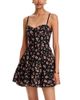 Aqua Aqua Ditsy Floral Eyelet Lace Up Mini Dress - 1