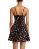 Aqua Aqua Ditsy Floral Eyelet Lace Up Mini Dress - 4