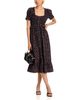 Aqua Aqua Ditsy Floral Smocked Short Sleeve Midi Dress - 2