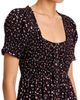 Aqua Aqua Ditsy Floral Smocked Short Sleeve Midi Dress - 3