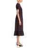 Aqua Aqua Ditsy Floral Smocked Short Sleeve Midi Dress - 5