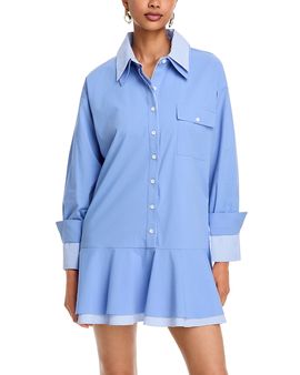 Aqua Aqua Double Layer Mini Shirt Dress