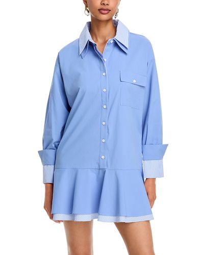Aqua Aqua Double Layer Mini Shirt Dress