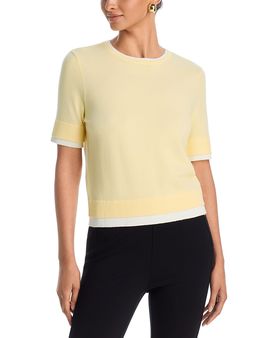 Aqua Aqua Double Layer Short Sleeve Crewneck Sweater