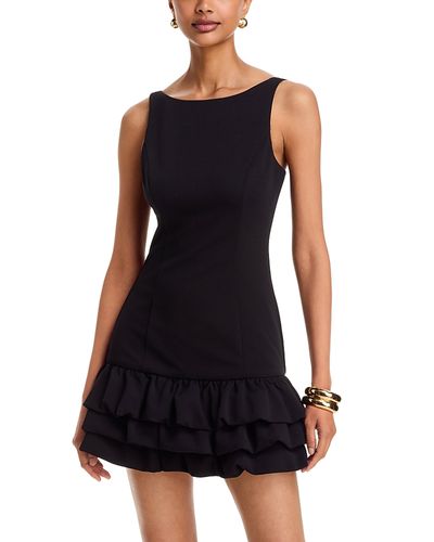 Aqua Aqua Drop Waist Ruffled Mini Dress