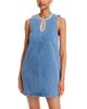 Aqua Aqua Embellished Faux Pearl Denim Mini Dress - 1