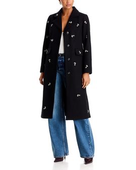 Aqua Aqua Embellished Faux Wool Coat
