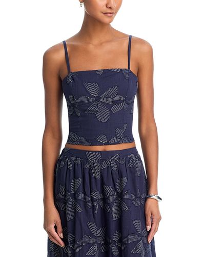 Aqua Aqua Embroidered Crop Top