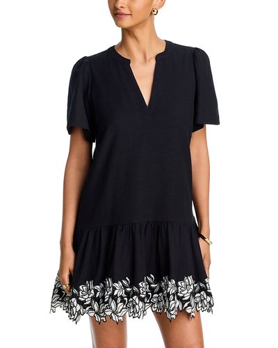 Aqua Aqua Embroidered Hem Mini Dress