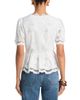 Aqua Aqua Embroidered Lace Button Down V Neck Top - 3