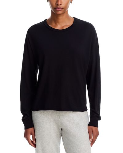 Aqua Aqua Emma Long Sleeve Cropped Cotton Tee Exclusive