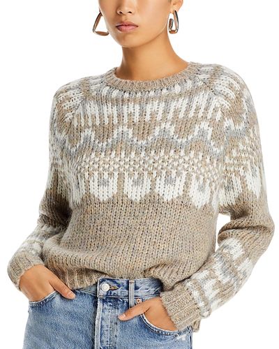 Aqua Aqua Fair Isle Crewneck Sweater