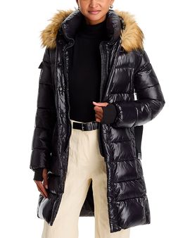 Aqua Aqua Faux Fur Trimmed Hooded Puffer Coat