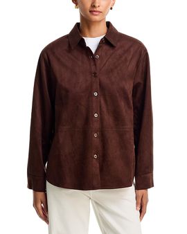 Aqua Aqua Faux Suede Fold Collar Shirt