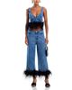 Aqua Aqua Feather Trim Jeans in Indigo - 6