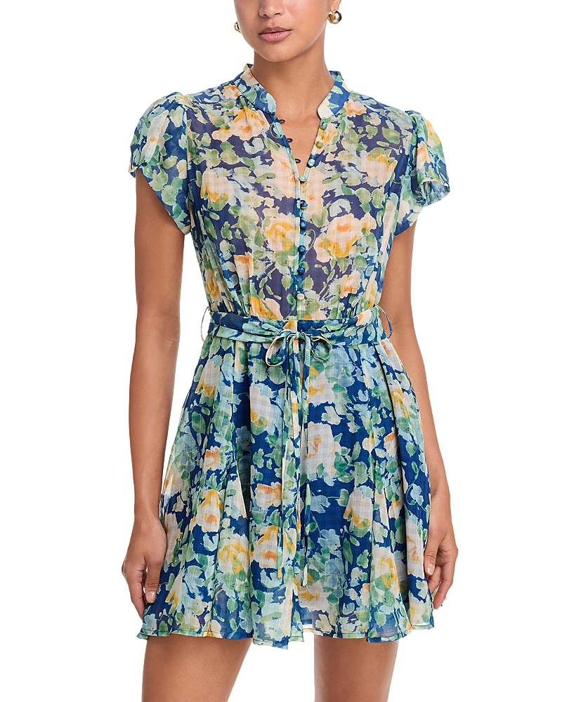 aqua floral mock neck mini dress Aqua Floral Lace Mock Neck Mini Dress -Exclusive - Black