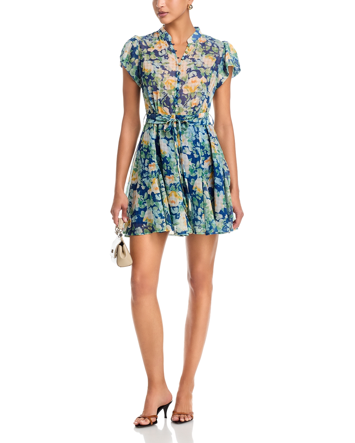 aqua floral mock neck mini dress Aqua Women's Floral Mock Neck Mini Dress - Exclusive - Multi - Size L