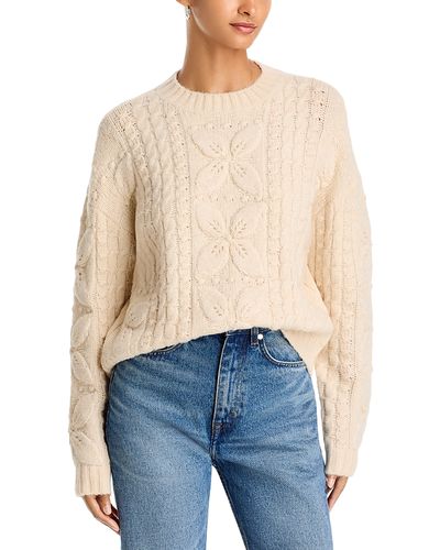 Aqua Aqua Floral Cable Knit Sweater