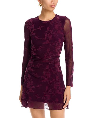 Aqua Aqua Floral Jacquard Mesh Mini Dress