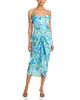 Aqua Aqua Floral Ruffle Tie Waist Midi Dress - 1