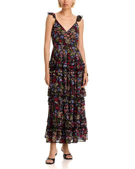 Aqua Aqua Floral Tier Sleeveless Maxi Dress