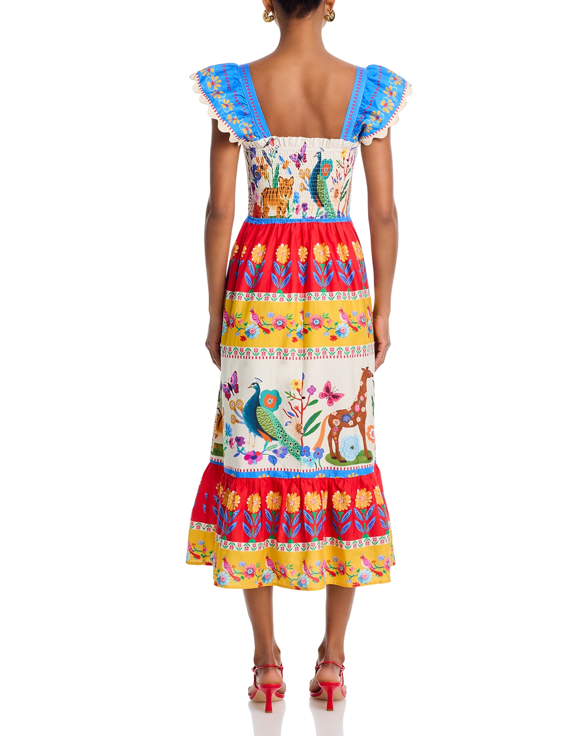 knee length dresses for ladies Adrianna Papell Flutter Sleeve Beaded Wrap Dress main image 1