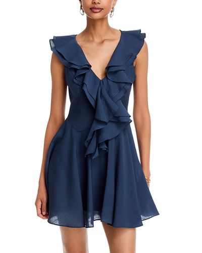 Aqua Aqua Flutter Sleeve Ruffle Mini Dress