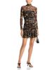 Aqua Aqua Gathered Mesh Turtleneck Mini Dress - 2