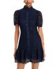 Aqua Aqua Geo Lace Short Sleeve Mini Dress - 1