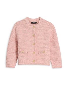 Aqua Aqua Girls' Crewneck Sweater Cardigan, Big Kid