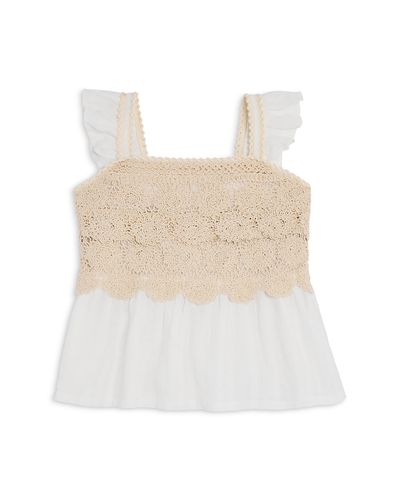 Aqua Aqua Girls' Embroidered Top, Little Kid, Big Kid