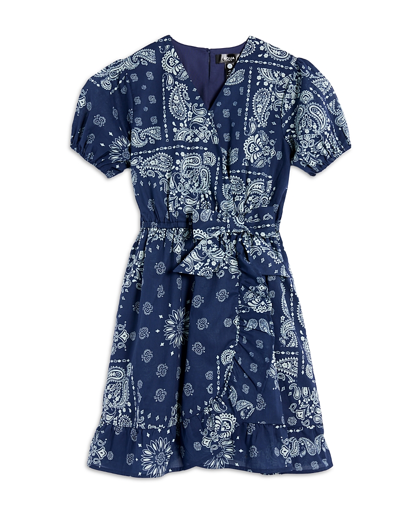 Aqua Aqua Girls' Faux Wrap Bandana Dress, Big Kid