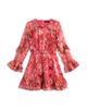 Aqua Aqua Girls' Long Sleeved Smocked Waist Dress, Big Kid - 1