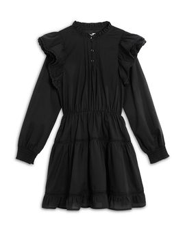 Aqua Aqua Girls' Ruffled Long Sleeved Dress, Big Kid