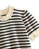 Aqua Aqua Girls' Striped Short Sleeved Sweater, Big Kid - 3