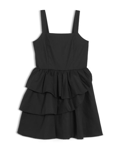 Aqua Aqua Girls' Tiered Poplin Mini Dress, Little Kid, Big Kid