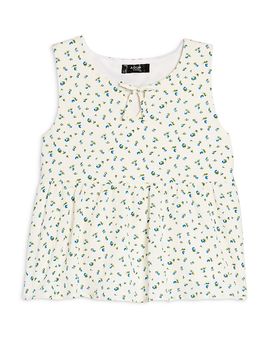 Aqua Aqua Girls' Woven Keyhole Top, Big Kid