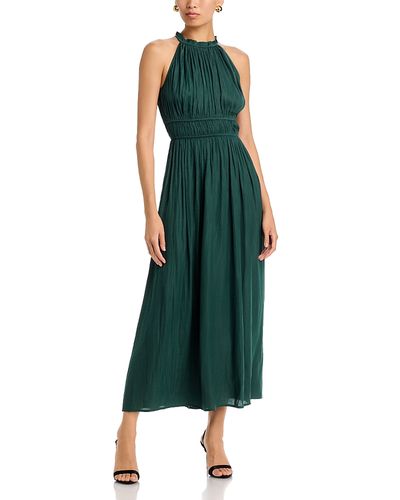 Aqua Aqua Halter Neck Shirred Maxi Dress