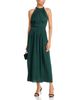 Aqua Aqua Halter Neck Shirred Maxi Dress - 2