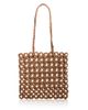 Aqua Aqua Imitation Pearl & Crochet Straw Tote - 1