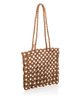 Aqua Aqua Imitation Pearl & Crochet Straw Tote - 4