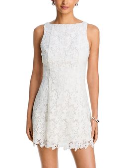 Aqua Aqua Lace 3D Flower Mini Dress