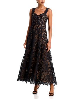 Aqua Aqua Lace Bustier Maxi Dress