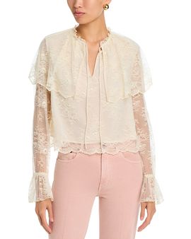 Aqua Aqua Lace Cape Blouse