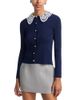 Aqua Aqua Lace Collar Pointelle Cardigan - 1