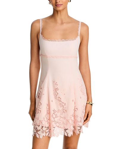 Aqua Aqua Lace Cutout Mini Dress