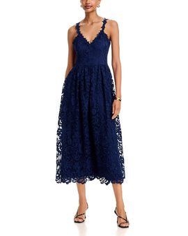 Aqua Aqua Lace Drop Waist Midi Dress