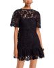 Aqua Aqua Lace Flounce Mini Dress - 1