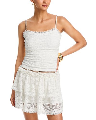Aqua Aqua Lace Ruffle Tank